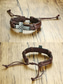 abordables Bijoux pour hommes-Bracelet croix bohème pour homme, cuir véritable et alliage, style vintage vieilli, longueur ajustable, noir et marron, idéal pour les voyages, les tenues décontractées et le quotidien.