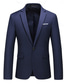 baratos Blazer e Jaqueta-Homens Jaqueta Blazer Casaco esportivo Colar de entalhe Casual Cor Sólida Preto Branco Amarelo Padrão Comum 1 Butão
