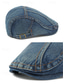 abordables Chapeaux pour hommes-Béret gavroche vintage pour homme en denim de coton délavé, casquette plate multicolore ajustable, style Gatsby rétro décontracté, idéal au quotidien, en voyage, en vacances et pour les loisirs en plein air.