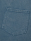baratos Polo Clássico Masculino-Camisa Lavagem Ácida SoftFade™ Camisa Masculina Estampa de Palmeira 100% Algodão Camisas Polo Manga Curta Gola Havaiana Roupas de Lazer para Férias Bolso Impressão 3D Botões Primavera e Verão Azul