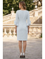 preiswerte Lässige / Tageshochzeit-Schlanke Cocktailkleider Minimalistisches Kleid Cocktail-Party knie-langes 3/4-langer Ärmel Juwel-Ausschnitt Herbst Hochzeitsgast Chiffon mit Rüschen Kleider