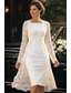 preiswerte Mamas Kleidersets-Zweiteilig Schlauchkleid Knielang Kleid für Hochzeitsgäste Brautmutterkleid Ärmellos Quadrathals Elegant Hochzeitsgast Hochzeitsfeier Kirche Chiffon Spitze Jackenkleider mit Einfarbig