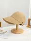 abordables Sombreros de mujer-Sombrero de mujer de poliéster con visera abierta, gorra plegable multicolor de ala ancha con gancho para las orejas, ideal para uso casual, viajes, vacaciones, playa y actividades al aire libre.