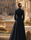 billige Mammas jumpsuits-Todelt Jumpsuit / Pantsuit Gulvlengde Kjole til brudens mor Langermet Skjortekrage Elegant Fest Formell Bryllupsgjest Taft med Sløyfe(r) Ensfarget