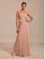 ieftine rochie florală-Rochie maxi pentru femei, rochie tip A, rochie tip sacou, dantelă, elegantă, seară, petrecere, cocktail, culoare uni, mânecă 3/4, curea, roz pal, vară, primăvară, toamnă