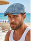 abordables Chapeaux pour hommes-Béret gavroche vintage pour homme en denim de coton délavé, casquette plate multicolore ajustable, style Gatsby rétro décontracté, idéal au quotidien, en voyage, en vacances et pour les loisirs en plein air.