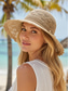 voordelige Dameshoeden-Opvouwbare zonnehoed voor dames, lichtgewicht polyester, boho-stijl, meerkleurig, ademend en opvouwbaar, perfect voor vakantie, reizen, strand en dagelijks gebruik.