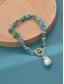 ieftine Colier de damă-Set colier și brățară pentru femei, imitație de perle cu mărgele turcoaz, multicolor, bijuterii în stil boho, perfecte pentru vacanță, călătorii, purtare zilnică și ținute casual