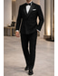 cheap Dinner Party-Men's Wedding Party Suits Black Tie Tuxedos Formal Solid Colored Standard Fit 2 Piece Double Breasted Six-buttons