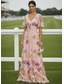 abordables Longueur du plancher-Ligne A Robe Longueur au sol Robe de Soirée Robe de Cocktail Robe de Mère de Mariée  Manche Courte Col en V Élégant ancien Luxueux Formel robe demoiselle d honneur Kentucky Derby Chiffon Tulle avec