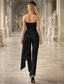 abordables Vestidos de gala-Mono Hasta el Tobillo Vestidos de noche Vestido de baile con sobrefalda Vestimenta formal Espalda Abierta Mono Sin Mangas Sin Tirantes Fiesta de baile Invitado a la boda Tafetán con Cinta / Lazo
