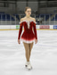 cheap Figure Skating Dresses-Figure Skating Dress Women's Girls' Ice Skating Dress Yellow Pink Dark Purple Patchwork Mesh Spandex High Elasticity Competition Skating Wear Crystal / Rhinestone Dumb Light Fashion Long Sleeve Ice