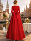 baratos Vestidos de baile-Duas Peças Macacão Longo Destacável Vestidos de noite Elegante Manga Longa Decote V Casamento Convidado do casamento Bolsos Tecido Que Estica com Tulipa