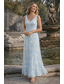 economico Set di abiti per la mamma-Due Pezzi Linea ad A Lunghezza al pavimento Abito da invitata a nozze Abito da cerimonia per signora Senza Maniche Scollo a V Senza Spalline Elegante Semplice Minimalista Formale Semi-Formale Jacquard
