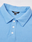 abordables Polo Classique pour Hommes-Homme Haut en Tricot Côtelé Texturé Occasionnel Travail Revers Manche Courte Basique Moderne Uni Boutons Tricoté Printemps &amp; Été Bleu Blanche Jaune Vin bleu marine Haut en Tricot Côtelé