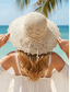 voordelige Dameshoeden-Opvouwbare zonnehoed voor dames, lichtgewicht polyester, boho-stijl, meerkleurig, ademend en opvouwbaar, perfect voor vakantie, reizen, strand en dagelijks gebruik.