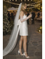 cheap Little White Dresses-Sheath Column Short Mini Wedding Dresses Bridal Shower Dresses Bridal Gown Simple Little White Dresses Spaghetti Strap Spaghetti Strap Graduation Birthday Satin with Sash / Ribbon Pleats