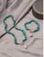 ieftine Colier de damă-Set colier și brățară pentru femei, imitație de perle cu mărgele turcoaz, multicolor, bijuterii în stil boho, perfecte pentru vacanță, călătorii, purtare zilnică și ținute casual