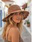 voordelige Dameshoeden-Opvouwbare zonnehoed voor dames, lichtgewicht polyester, boho-stijl, meerkleurig, ademend en opvouwbaar, perfect voor vakantie, reizen, strand en dagelijks gebruik.