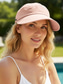 abordables Sombreros de mujer-Sombrero de mujer de poliéster con visera abierta, gorra plegable multicolor de ala ancha con gancho para las orejas, ideal para uso casual, viajes, vacaciones, playa y actividades al aire libre.