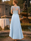 cheap Ankle Length-A-Line Tea Length Party Dress Cocktail Dress Wedding Guest Dress Mother of the Bride Dress Short Sleeve V Neck Elegant Plus Size High Low Wedding Guest Wedding Party Chiffon Lace with Pleats Appliques