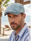 abordables Chapeaux pour hommes-Béret gavroche vintage pour homme en denim de coton délavé, casquette plate multicolore ajustable, style Gatsby rétro décontracté, idéal au quotidien, en voyage, en vacances et pour les loisirs en plein air.