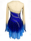 abordables Vestidos de Patinaje Artístico-Vestido de patinaje artístico Mujer Chica Patinaje Sobre Hielo Vestidos Accesorios Azul+Azul Claro Retazos Costura asimétrica Licra Malla Alta elasticidad Competición Ropa de Patinaje Cristal / Strass