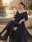 preiswerte Overalls für Mütter-Zweiteilig Overall Hosenanzug Knöchellänge Brautmutterkleid Dreiviertelarm Rundausschnitt Schulterfrei Elegant Party Formell Hochzeitsgast Stretchstoff mit Schärpe / Band