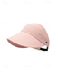 abordables Sombreros de mujer-Sombrero de mujer de poliéster con visera abierta, gorra plegable multicolor de ala ancha con gancho para las orejas, ideal para uso casual, viajes, vacaciones, playa y actividades al aire libre.