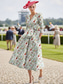preiswerte Cocktailkleider-A-Linie Knöchellänge A Linie Kleid Blumenkleid Cocktailkleider Partykleider Elegant Vintage Halbarm V Ausschnitt Hochzeit Formell Jacquard mit Schmetterling Tasche