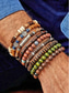 billige Menns smykker-Herre bohemsk armbåndssett med treperler, 10-delers elastiske, stabelbare perlearmbånd for strandferie, hverdagsbruk, reise og festivalstyling