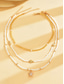 baratos Colar Feminino-Colar feminino boêmio com pingente de estrela-do-mar em liga metálica, conjunto de 3 camadas, joia para férias na praia, ideal para meninas e mulheres, colar gargantilha com contas em camadas para
