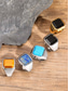 abordables Joyas para hombres-Anillo bohemio de acero inoxidable con piedra natural para hombre, anillo de sello llamativo de varios tamaños para uso diario informal, vacaciones en la playa y estilo resort.