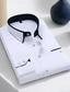 economico Camicie Button Down da uomo-Per uomo Camicie Camicia abbottonata Camicia con colletto Camicia non stirabile Liscio Matrimonio Ufficio Bianco Rosa Blu marino Blu Reale Manica lunga Colletto Per tutte le stagioni Abbigliamento