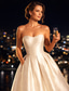 billiga Långa klänningar och gowns-A-linje Knälång Balklänningar Elegant party minimalist Ärmlös Axelbandslös Bröllopsgäst Återföreningsfest Stretchtyg med Elegant