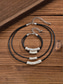abordables Collier pour femme-Ensemble collier et bracelet bohème en alliage pour femme, bijoux superposés tendance pour les vacances à la plage, les tenues de villégiature, les looks d'été décontractés et la mode de tous les jours