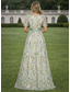 economico Lunghezza del pavimento-Linea ad A Abito Lunghezza al pavimento Vestito maxi Vestito da Festa Abito da Cocktail Abito da cerimonia per signora Manica Corta Scollo a V Elegante Vintage Lussuoso Formale Ospite di nozze Derby