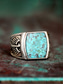billige Menns smykker-Herre bohemsk ring i legering og turkis, vintage statement-signetring i flere størrelser for strandferie, uformelle sommerantrekk og hverdagsbruk