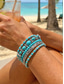 cheap Women's Bracelet-Women's Bohemian Turquoise Bracelet Set, Layered Beaded Statement Wrist Jewelry for Beach Vacation, Resort Wear, Casual Summer Outfits and Everyday Boho Styling