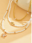 baratos Colar Feminino-Colar feminino boêmio com pingente de estrela-do-mar em liga metálica, conjunto de 3 camadas, joia para férias na praia, ideal para meninas e mulheres, colar gargantilha com contas em camadas para