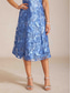 abordables Robe Simple-Femmes Robe Midi Robe trapèze Élégant Quotidien robe demoiselle d honneur Paillettes Broderie Coupe régulière Fleuri Manche Courte Col ras du cou Wedgewood