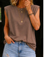 cheap Plain tee-Women's T Shirt Tee Top Solid Color Graphic Fashion Stylish Basic Sleeveless Crew Neck Regular Tops Casual Daily Going out Blue Black White Yellow Light Brown Summer Spring