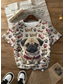 voordelige Dieren thee-Dames T-shirt Afdrukken Grafisch dier Hond Vintage Stijlvol Klassiek Korte mouw Strakke ronde hals V-hals Normale tops Casual Dagelijks blauw Wit / blauw Zwart Geel Khaki Zomer Lente