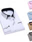 economico Camicie Button Down da uomo-Per uomo Camicie Camicia abbottonata Camicia con colletto Camicia non stirabile Liscio Matrimonio Ufficio Bianco Rosa Blu marino Blu Reale Manica lunga Colletto Per tutte le stagioni Abbigliamento