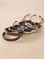 economico Gioielli da uomo-Set di bracciali da uomo in stile bohémien, 6 pezzi, lunghezza regolabile, in lega, guscio di cocco &amp;Materiali misti legno, perfetti per le vacanze al mare e per l'uso quotidiano informale.