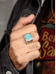 billige Menns smykker-Herre bohemsk ring i legering og turkis, vintage statement-signetring i flere størrelser for strandferie, uformelle sommerantrekk og hverdagsbruk