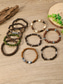 billige Menns smykker-Herre bohemsk armbåndssett med treperler, 10-delers elastiske, stabelbare perlearmbånd for strandferie, hverdagsbruk, reise og festivalstyling