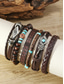 economico Gioielli da uomo-Set di bracciali da uomo in stile bohémien, 6 pezzi, lunghezza regolabile, in lega, guscio di cocco &amp;Materiali misti legno, perfetti per le vacanze al mare e per l'uso quotidiano informale.
