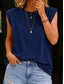 cheap Plain tee-Women's T Shirt Tee Top Solid Color Graphic Fashion Stylish Basic Sleeveless Crew Neck Regular Tops Casual Daily Going out Blue Black White Yellow Light Brown Summer Spring