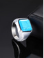 abordables Joyas para hombres-Anillo bohemio de acero inoxidable con piedra natural para hombre, anillo de sello llamativo de varios tamaños para uso diario informal, vacaciones en la playa y estilo resort.